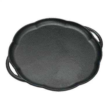 Imagem de Chapa Redonda Ferro Fundido 20cm Panela Mineira Com Alças Restaurante Bar Servir Carnes Picanha Bifes Batatas (Cor Preta)