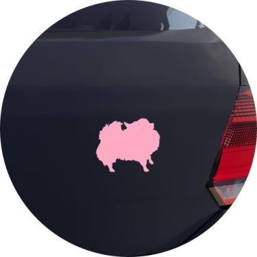 Imagem de Adesivo de Carro Cachorro Raça Lulu da Pomerânia - Cor Rosa Claro - Me