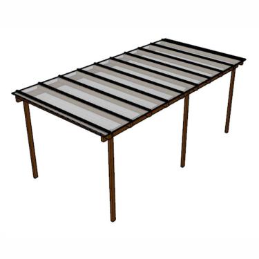 Imagem de Kit Policarbonato Cristal 6mm 6,00m X 3,00m - Perfis Bronze