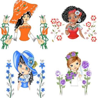 Imagem de Pano De Prato P/ Fazer Saia Croche Boneca Artesã Kit C/ 12 - DRK