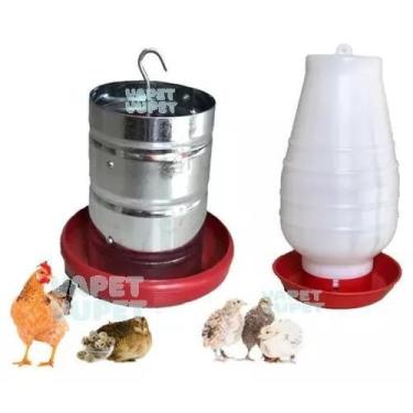 Imagem de Comedouro Tubular  3kg + Bebedouro 2Lts  Para  Granja Frango Galinha A