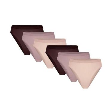 Imagem de Kit 6 Calcinha Biquini Trifil de Poliamida - 049 - 4404, M, Poesia, Au