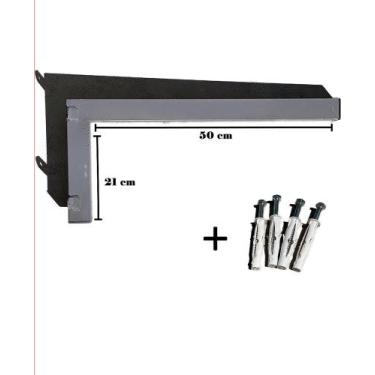 Imagem de Mão Francesa Cantoneira de Metalon Suporte 50X21cm - Metalúrgica Arco 
