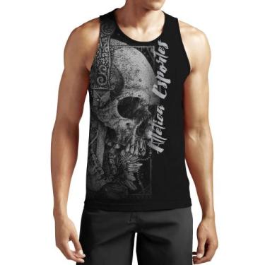 Imagem de Regata Atlética Esportes Skull Warrior, P, Preto