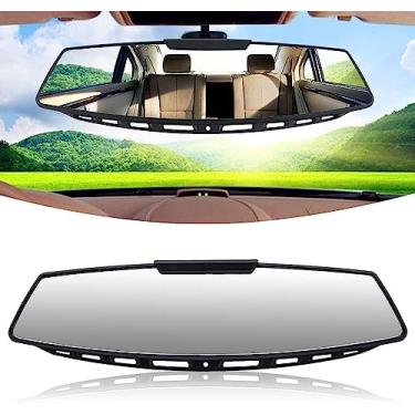 Imagem de Biqing Espelho interior de carro, espelho retrovisor universal antirreflexo interior do carro espelho retrovisor convexo HD espelho retrovisor grande angular clipe para carros, caminhões SUV,