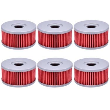 Imagem de 6 peças de filtro de óleo HF136 para Suzuki GZ250 Mar/auder 250 1999-2010 GN250 250 1982-2000 DR250 SP250 SP400T SP400 T400 SG350, 16510-38244 0