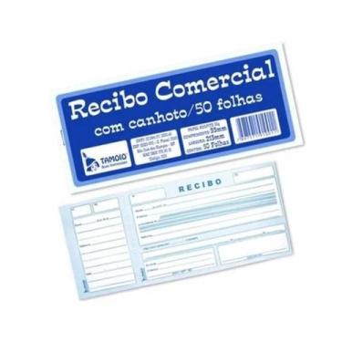 Imagem de Recibo Comercial 50 Folhas Com Canhoto Destacável Comércio - Tamoio