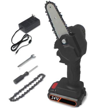 Imagem de Mini Serra Eletrica Sem fio Portatil de Mao 24V Motoserra Corta Madeir