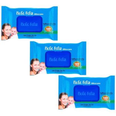 Imagem de Kit 3 Bebê Feliz - Toalhas Umedecidas - 120 Toalhas - Geral