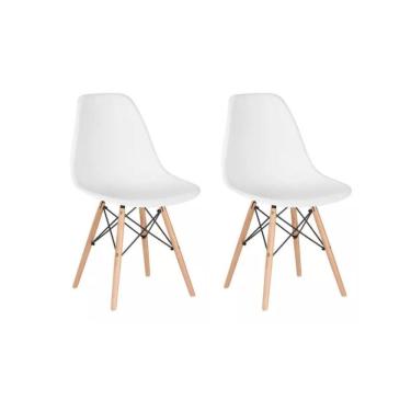 Imagem de Conjunto 2 Cadeiras para Sala de Jantar Eames Eiffel Dkr Branco