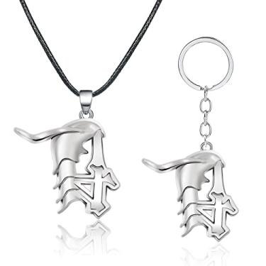 Imagem de Chaveiro com pingente de anime Grimmjow - Espada Nº 4 Ulquiorra Cifer e Colar Grimmjow Nº 6 - Presentes de Natal para crianças meninas adolescentes mulheres homens, Zinco, Sem Pedra Preciosa