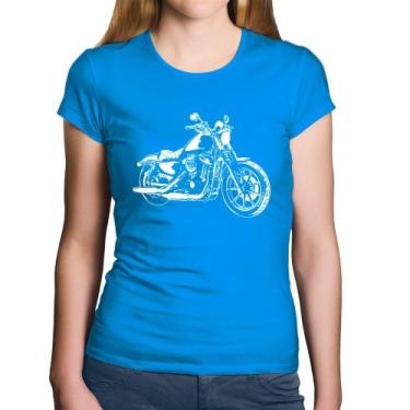 Imagem de Baby Look Algodão Moto Sportster XL 883 Iron Art - Foca na Moda, Azul,