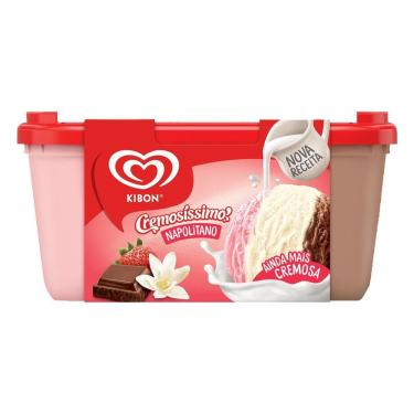 Imagem de Sorvete Kibon Napolitano Cremosíssimo Pote 1,5L