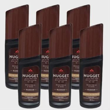 Imagem de Polidor de Sapato Líquido Nugget Marrom Graxa 6u Frasco 60ml