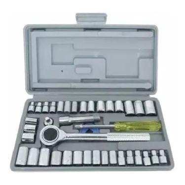 Imagem de Jogo De Chave Catraca Canhão Cachimbo Com 40 Peças Soquetes