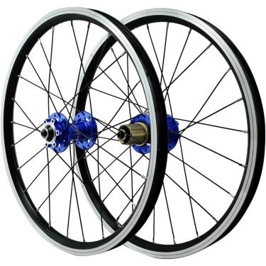 Imagem de 20in 406/451 BMX WheelSet Dupa de parede dupla Alumínio Bordas Discos Freio de disco Remessão rápida 24 horas para 7-12 Cassete de velocidade Velocidade Frente e rodas traseiras, titânio, 40