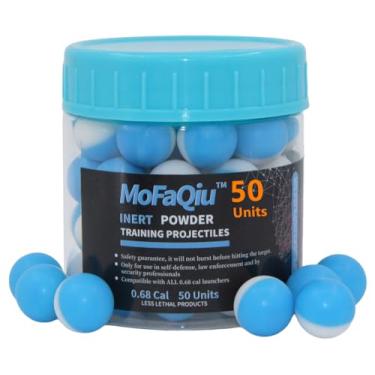 Imagem de MoFaQiu- Projéteis inertes - Bola de pólvora de treinamento de calibre 68, projéteis de treinamento de lançador de bola de pimenta, projéteis de treinamento e recreação, compatíveis com calibre 68