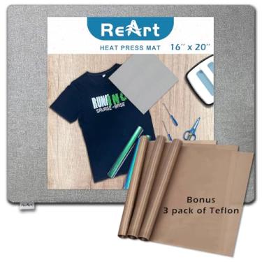 Imagem de Tapete prensado a calor 40,64 cm x 50,80 cm para Cricut Easypress ambos os lados aplicável – Tapete para máquinas de prensa de calor e projetos de HTV e ferro