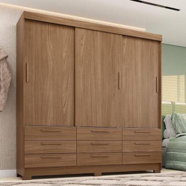 Imagem de Guarda-roupa Casal 194,40 3 Pt 9 Gv Dante Estilo Mm Jatoba