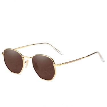 Imagem de Oculos De Sol Unissex Polarizado Design Retro Proteção Uv400 Marrom
