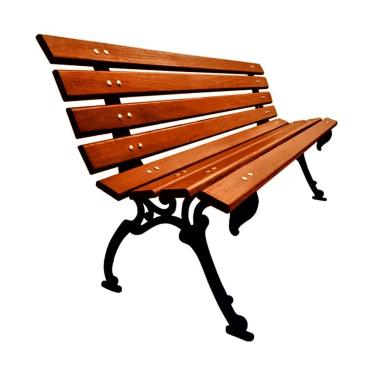 Imagem de Banco De Jardim Tamanduá Em Ferro 8 Réguas Madeira Verniz
