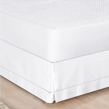 Imagem de Saia Para Cama Box Queen Ponto Palito 1 Peça Branco