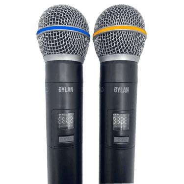 Imagem de Microfone Sem Fio Dylan Dw602 Max Uhf C/2 Microfones Bastao