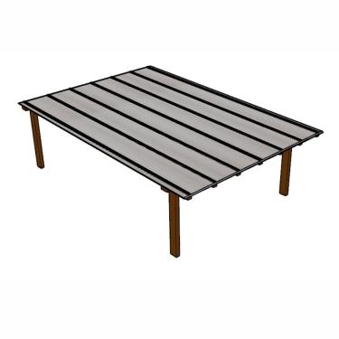 Imagem de Kit Policarbonato Branco Refletivo 6mm 4,00m X 6,00m - Perfis Naturais