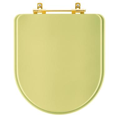 Imagem de Assento Sanitário Carrara Bege Saara Para Vaso Deca Com Ferragem Dourada