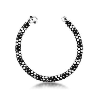 Imagem de Pulseira Pikun 02 Carreiras Prata De Bali 925 - 19cm