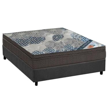 Imagem de Cama Box Viúva: Colchão Molas Masterpocket Ensacadas Ortobom Iso + Base Crc Suede Gray (128x188)