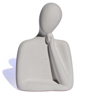 Imagem de Estátua Decorativa Família Mãe 8cm Em Cimento Artesanal Cinza