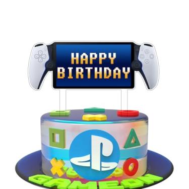Imagem de Video Game Cake Toppers PS Portal Game Controller Theme Cake Decorations Birthday Cake Decorations Picks for Boys Gaming Themed Birthday Party (white)