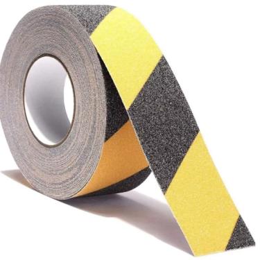 Imagem de Fita Antiderrapante 5 Metros Listrada Adesivo Piso Chao Degrau Escada Rampa Demarcaçao Previne Acidentes Segurança