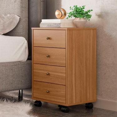 Imagem de Gaveteiro 4 Gavetas Com Rodizios Office Presence Amêndola Touch