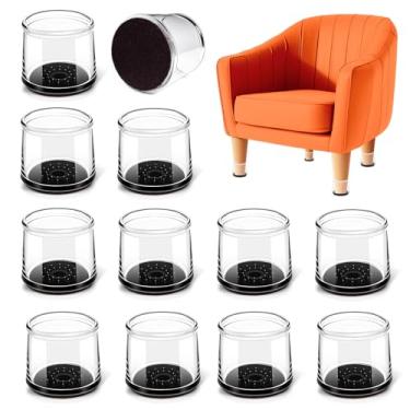 Imagem de 1 doespro Pacote Com 16 Protetores De Piso Para Pernas Cadeira, Almofadas Feltro Móveis, Capas Silicone Pisos Madeira, Cama E Mesa, Antiderrapantes, Redutores Ruído, Anti-Riscos (Redondo Transparent