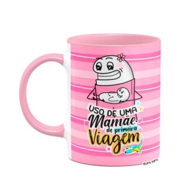 Imagem de Caneca Flork Mães - de Primeira viagem - B-pink - JPS INFO