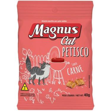 Imagem de Petisco Gatos Magnus Cat Petiscos Carne 40g Snack Crocante - Adimax