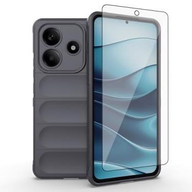 Imagem de Asuwish Capa de celular para Xiaomi Redmi Note 14 5G com protetor de tela de vidro temperado e TPU macio, fina, à prova de choque, capa protetora de silicone acessórios Note14 G5 mulheres, homens