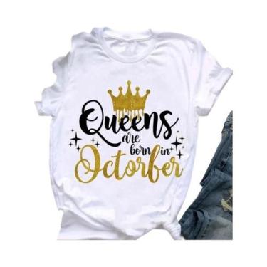 Imagem de Camiseta Feminina Golden Crown Queen - Estampa Gráfica - Presente de A