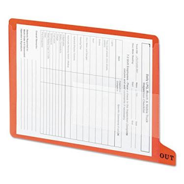 Imagem de Smead Guia de extremidade de poliéster, dois bolsos, aba de posição inferior, tamanho de letra, vermelho, 25 por caixa (61950)