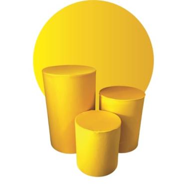 Imagem de kit Capa Trio de Cilindro + Painel 1,50m Decoração Festa - multicolorido Organização de Decoração para Festas(AMARELO OURO)