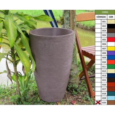 Imagem de Kit 2 Vaso Planta 65x40 Oval Moderno Polietileno - BGPLASTICOS, MARROM
