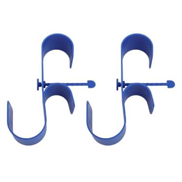 Imagem de Zhjvihx Ganchos de Cerca Preta da Piscina, Carga Forte Anti -crack 2pcs Cabides de Piscina Azul para Vassouras