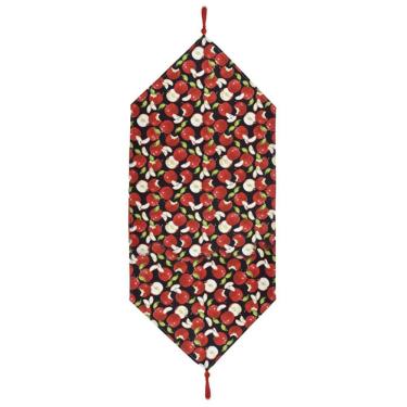 Imagem de Caminho De Mesa Estampado 1,00m X 46cm Tecido Misto Maçã