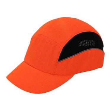 Imagem de MotiveTech Boné de Beisebol Bump Cap, Boné de Beisebol Casual Versátil E à Prova de Choque, Acessório para Construção, Fábrica, Atividades Ao Ar Livre, Academia, Laranja, Tamanho real