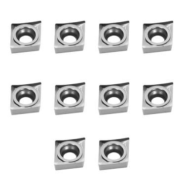 Imagem de Ruimou 10 peças de acessórios de máquina de lâmina giratória, inserções de carboneto CCGT060204, cortadores de inserções de carboneto de torno CNC