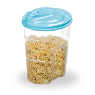 Imagem de Farinheiro Açucareiro Plástico Transparente 1200ml com Tampa Dosadora – Pote Multiuso para Açúcar, Farinha e Condimentos (Azul)