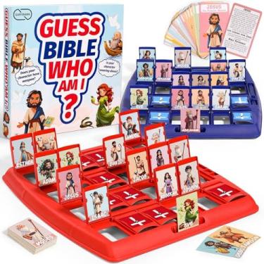 Imagem de Garybank Guess Bible Who Am I Games for Kids, 24 Holy Bible Characters with Life Story & Verse Cards, Bible Trivia Study Supplies for Sunday School, Youth Group & Teens, Christian Catholic Gifts