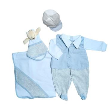 Imagem de Saída Maternidade Menino Smoker 05 Peças Roupas de Bebê - Maria's Baby